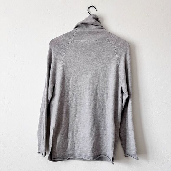 French Connection Grey Zip Long Sleeves Mock Neck Roll Hem Sweater Tunic Sz XS - Picture 3 of 8
